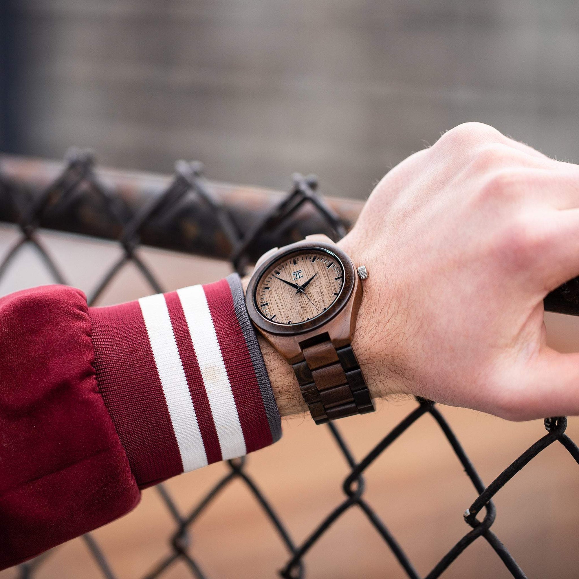 Wooden Watch Hex | Walnut & Dark Sandalwood by Groovy Groomsmen Gifts