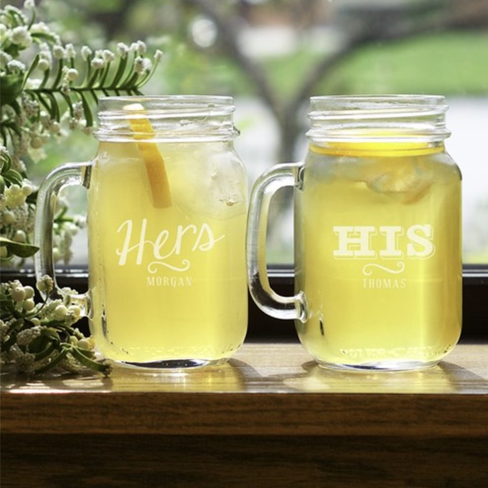 His and Hers Mason Jar - Groovy Groomsmen Gifts