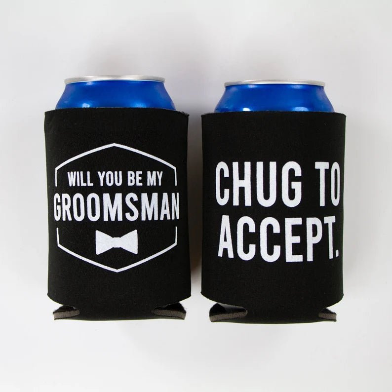 koozie Wedding Can Coolers by Groovy Groomsmen Gifts