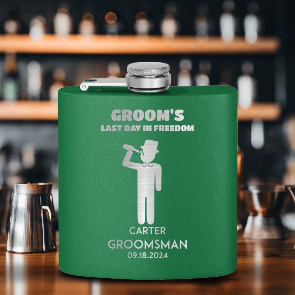 Groomsman Flasks Last Day Of Freedom Flask by Groovy Groomsmen Gifts