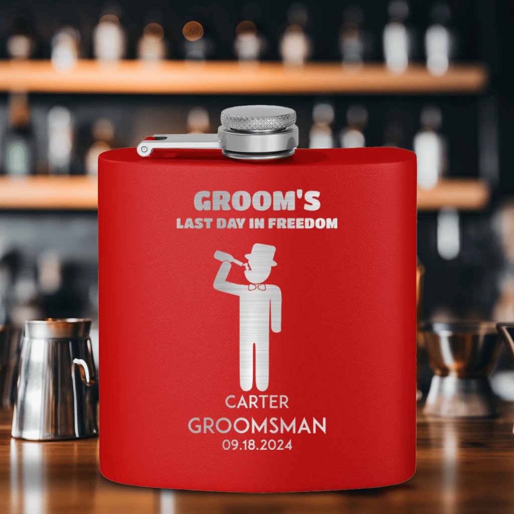 Groomsman Flasks Last Day Of Freedom Flask by Groovy Groomsmen Gifts