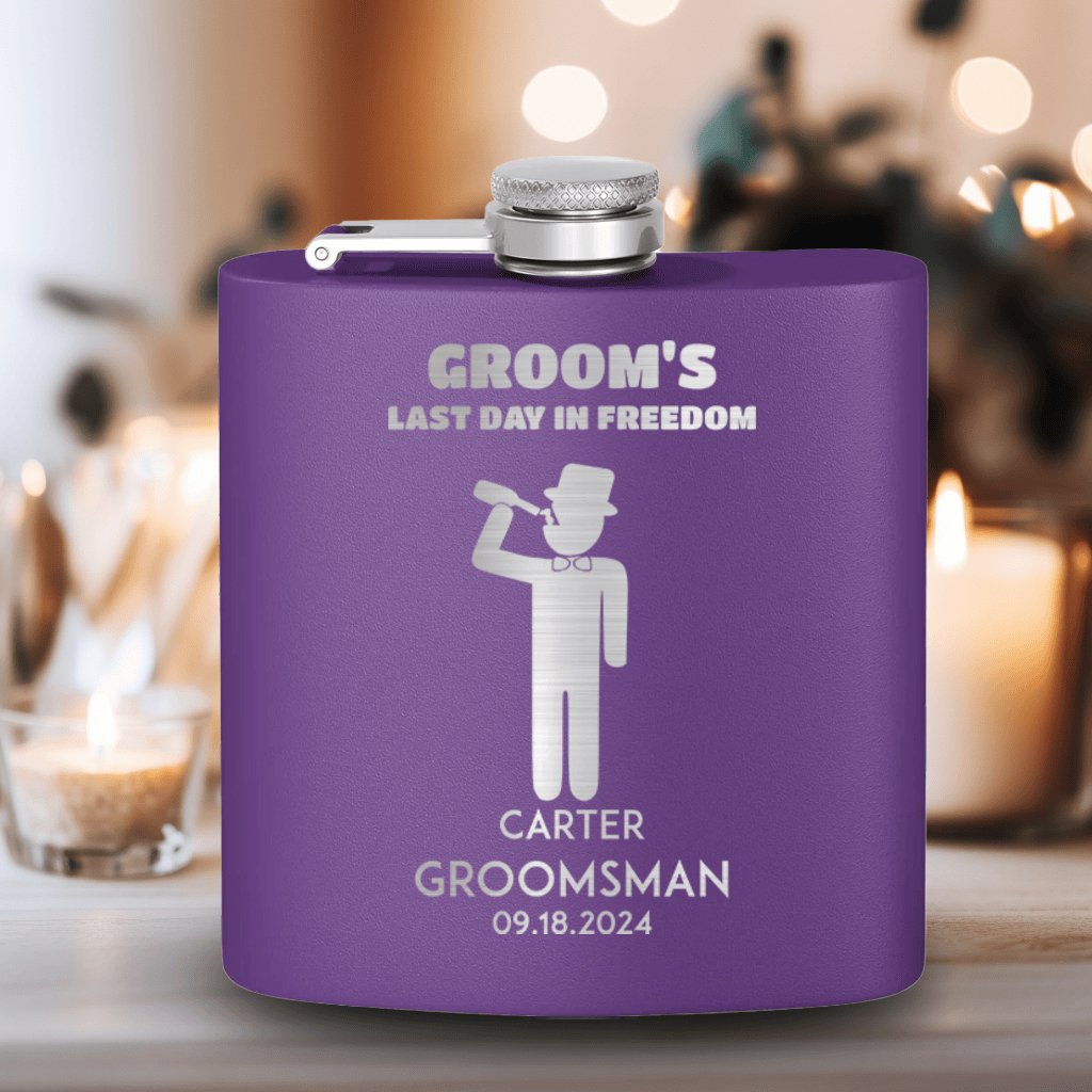 Groomsman Flasks Last Day Of Freedom Flask by Groovy Groomsmen Gifts