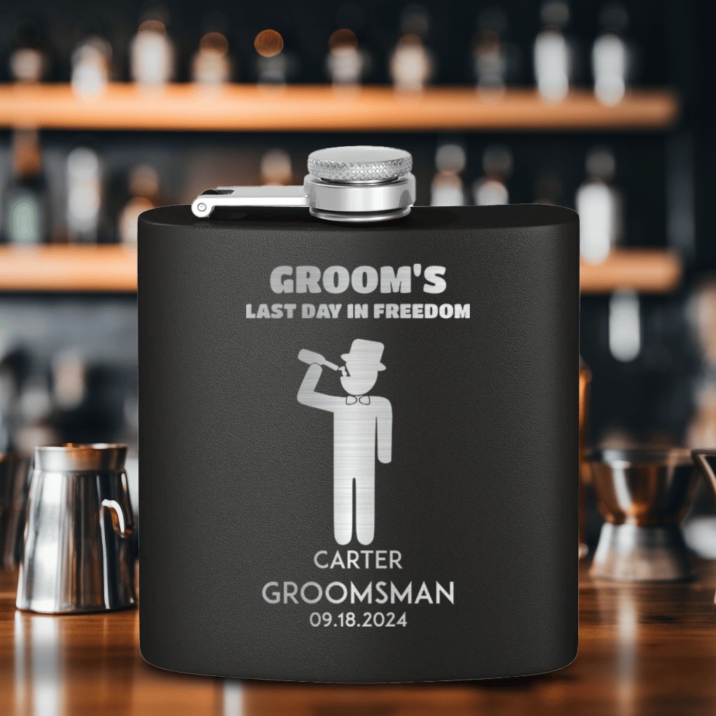 Groomsman Flasks Last Day Of Freedom Flask by Groovy Groomsmen Gifts