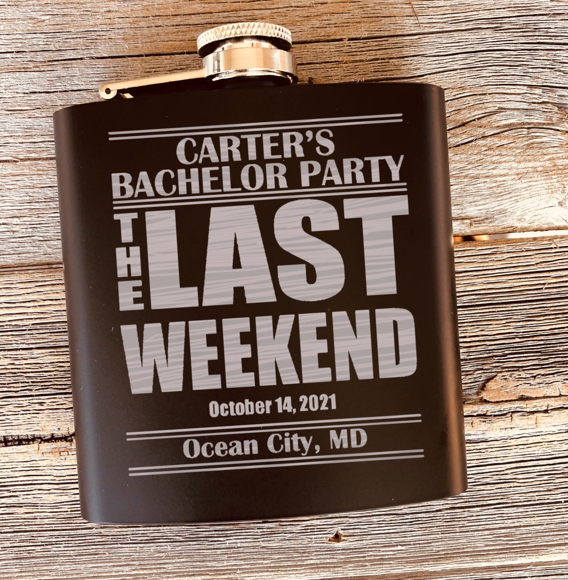 Last Free Weekend Flask - Groovy Groomsmen Gifts