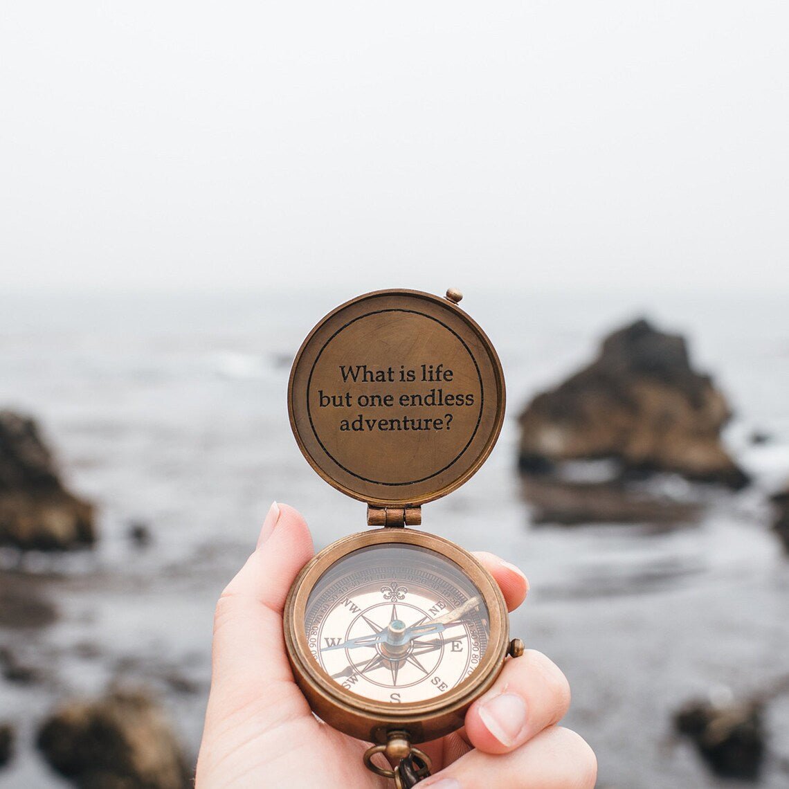 Personalized Brass Compass with Custom Engraving