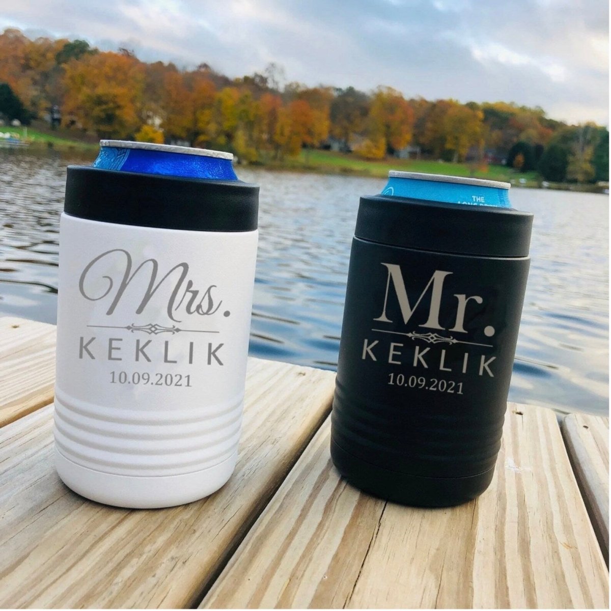 Me And The Misses Koozie by Groovy Groomsmen Gifts