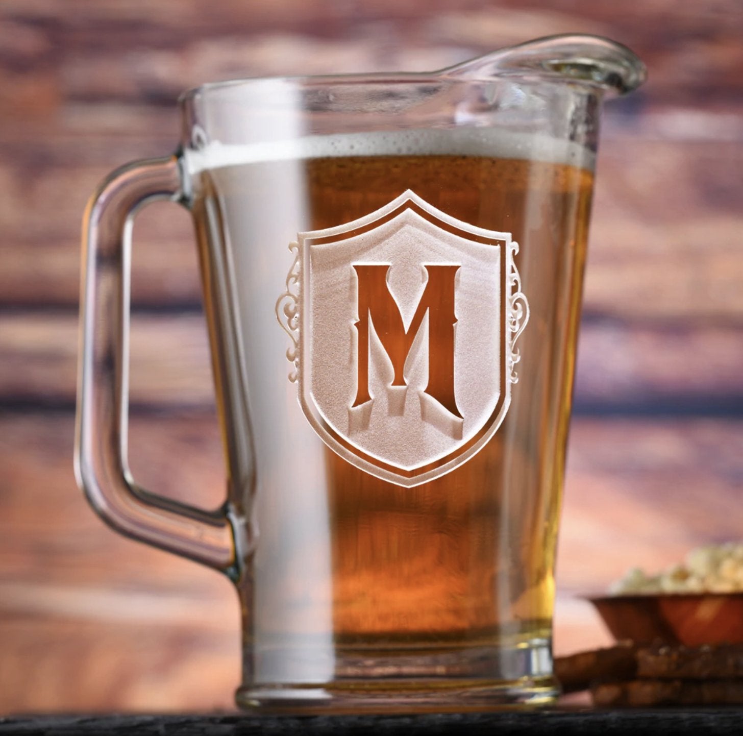 Monogram Beer Pitcher - Groovy Groomsmen Gifts