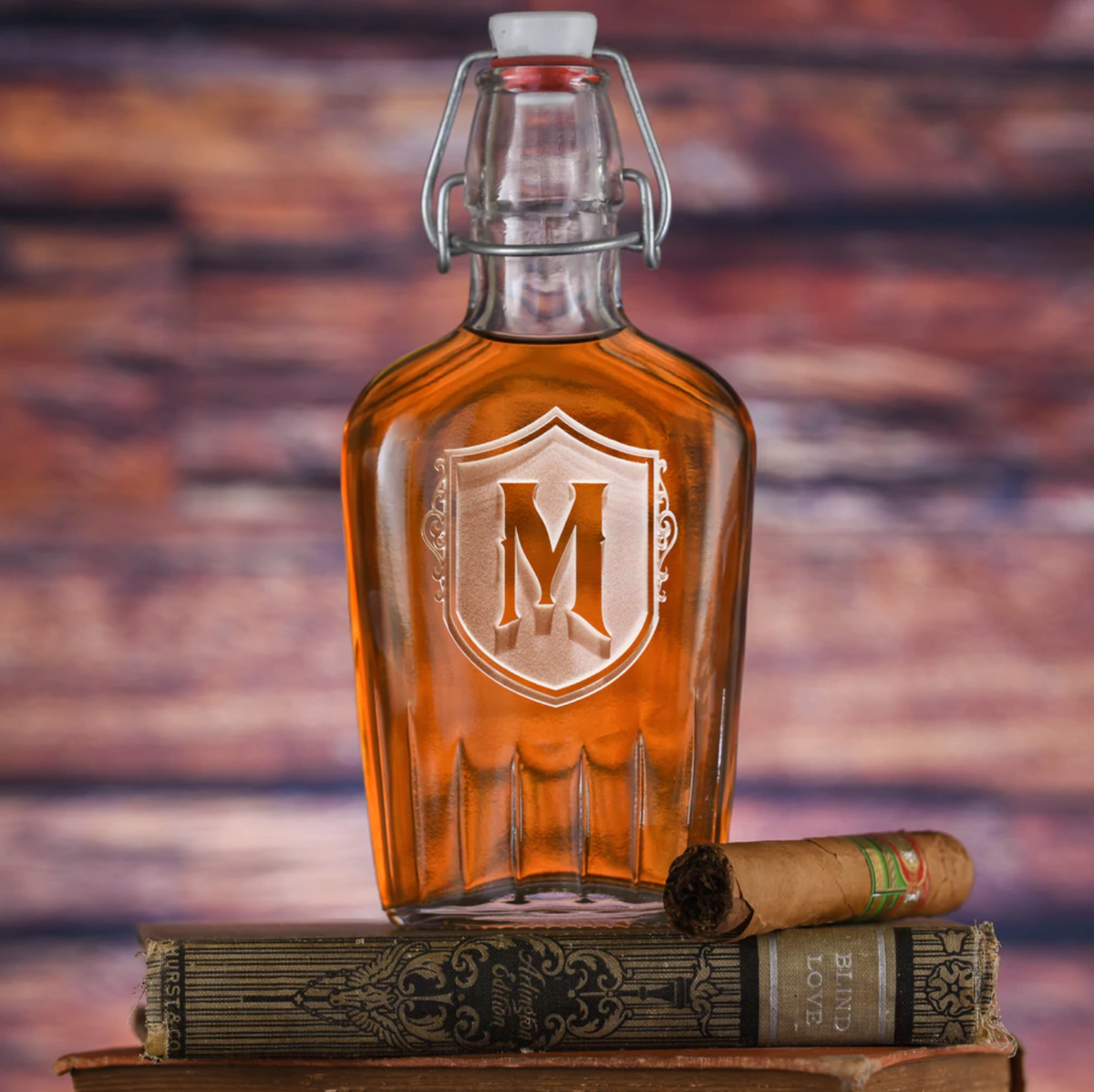 Monogram Shield Flask