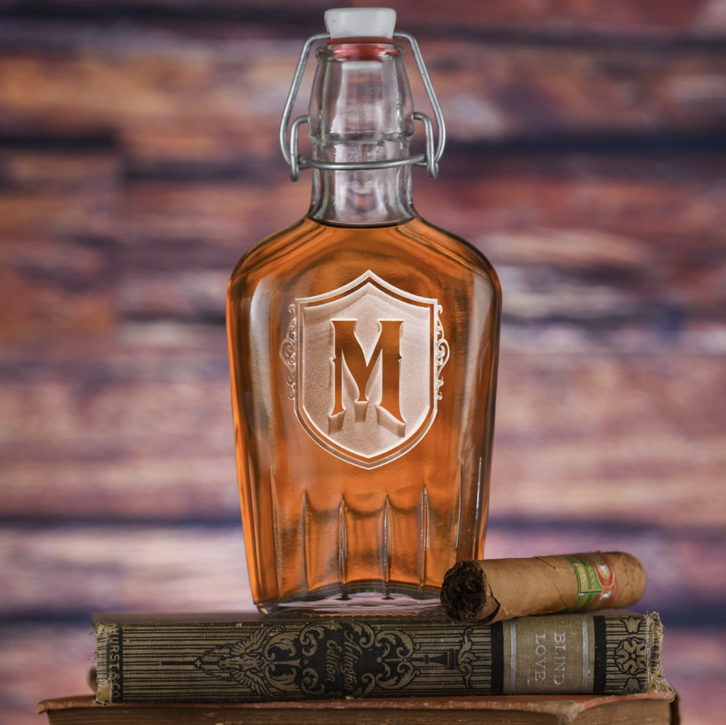 Monogram Shield Flask