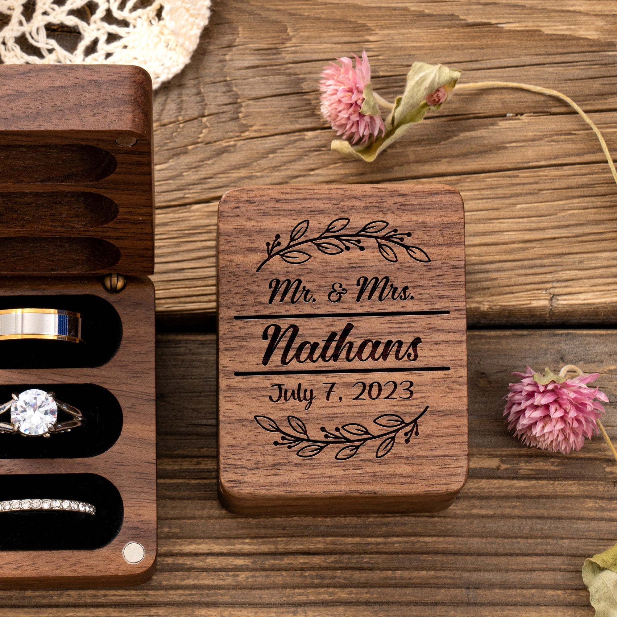 Mr & Mrs Ring Box - Groovy Groomsmen Gifts