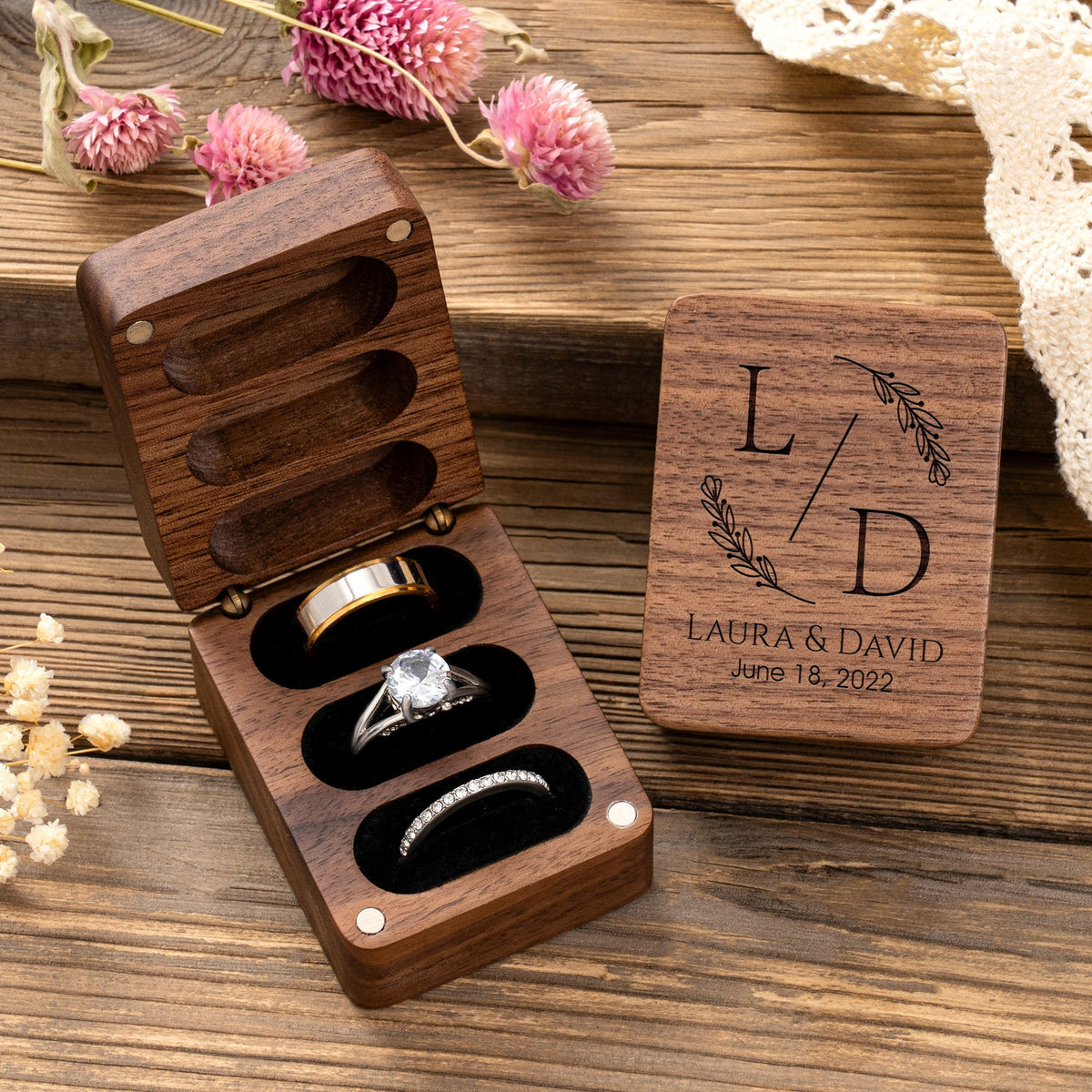 Mr &amp; Mrs Ring Box - Groovy Groomsmen Gifts