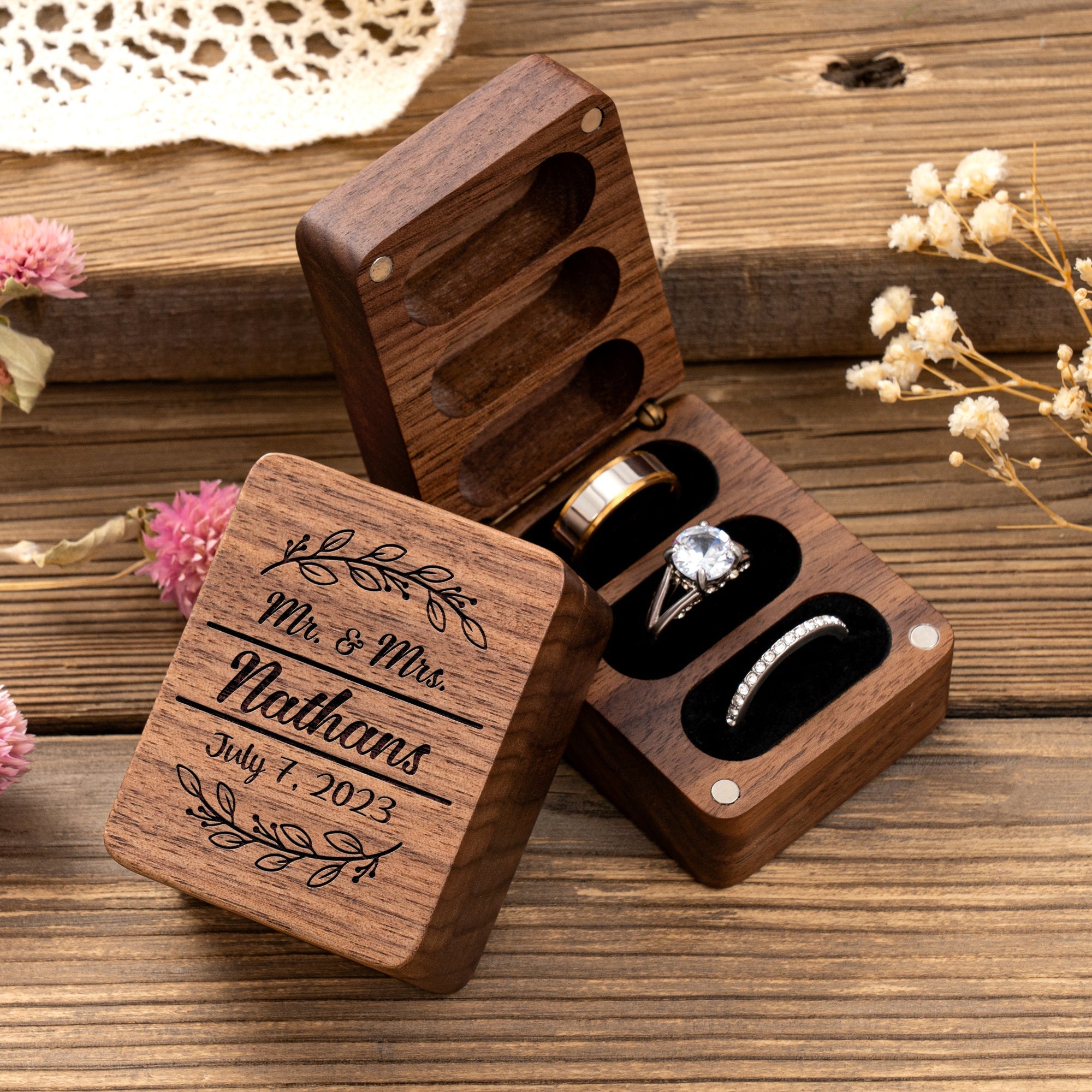 Mr & Mrs Ring Box - Groovy Groomsmen Gifts