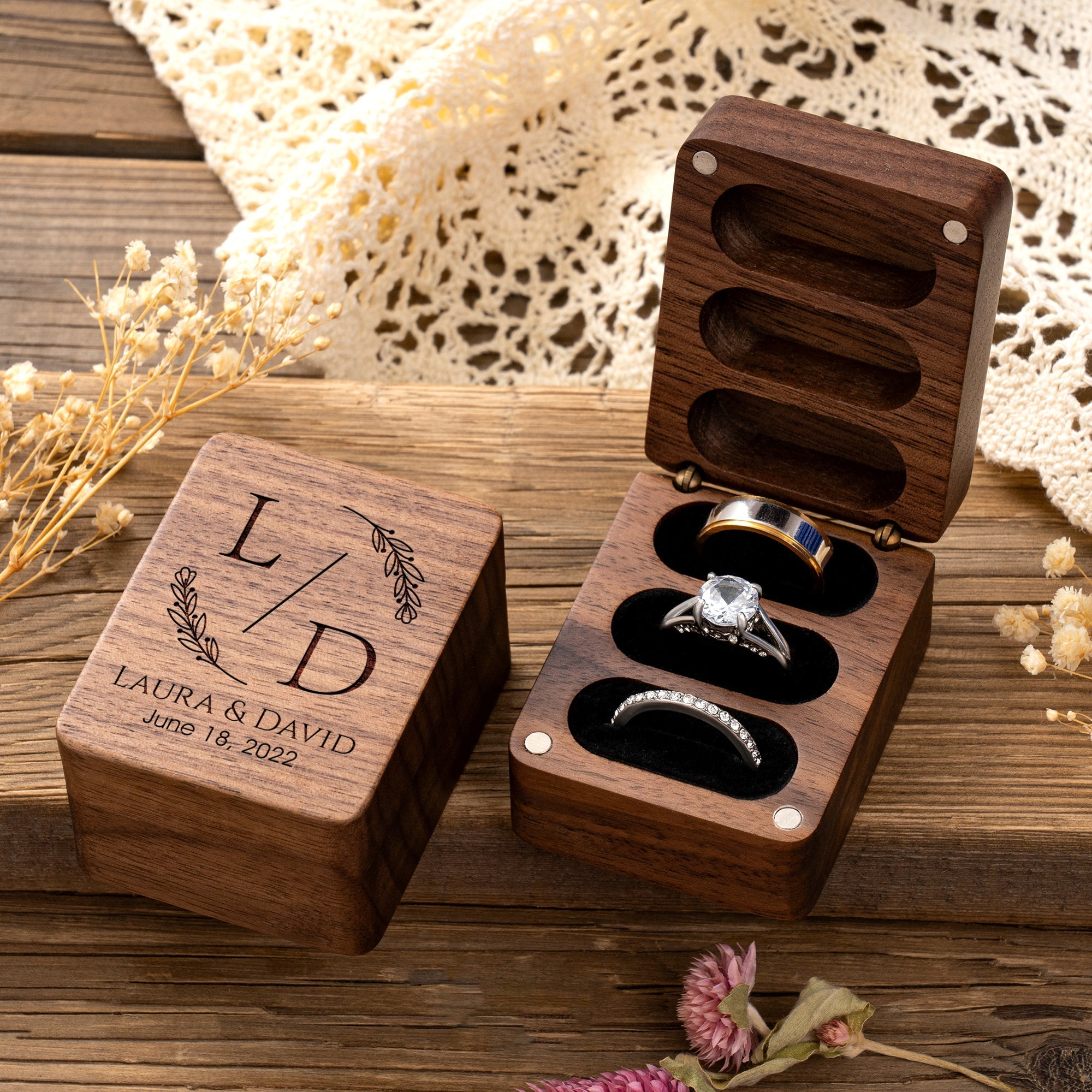 Mr & Mrs Ring Box - Groovy Groomsmen Gifts