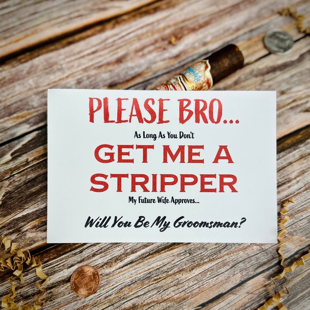 No Strippers Proposal Card by Groovy Groomsmen Gifts