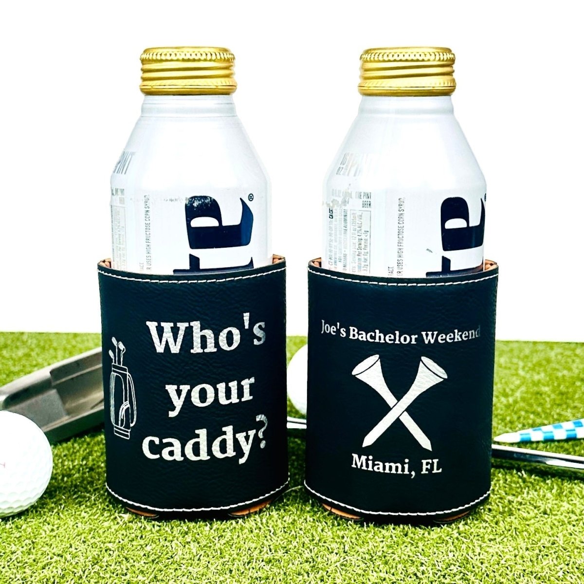 Personalized Koozie Par Tee Time Golf Koozie by Groovy Groomsmen Gifts