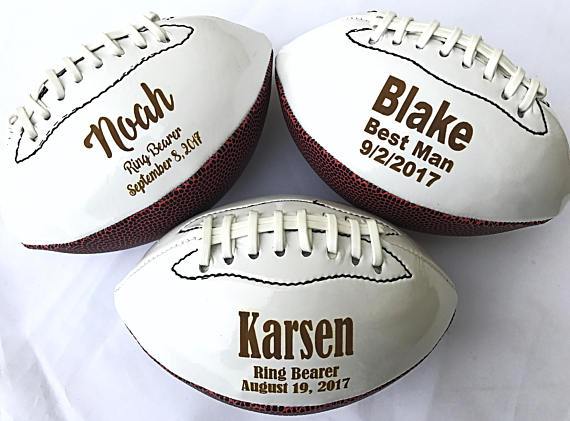 Sports Groomsmen Gifts Personalized Pigskin by Groovy Groomsmen Gifts