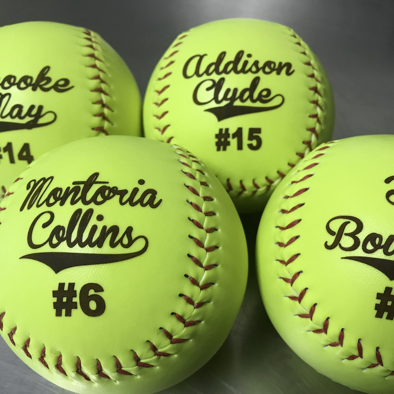 Personalized Softballs by Groovy Groomsmen Gifts