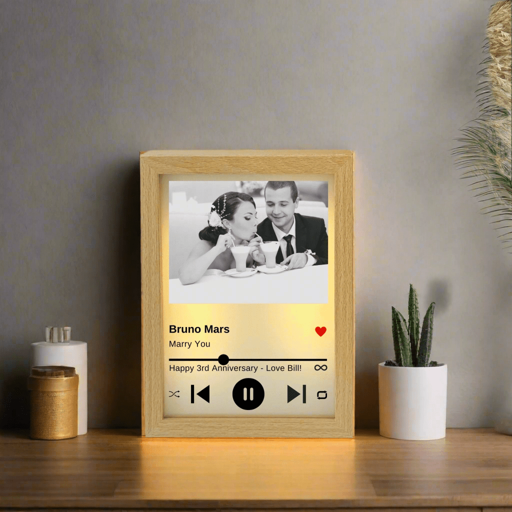 Photo Frame Personalized Couple&#39;s Song Photo Frame by Groovy Groomsmen Gifts