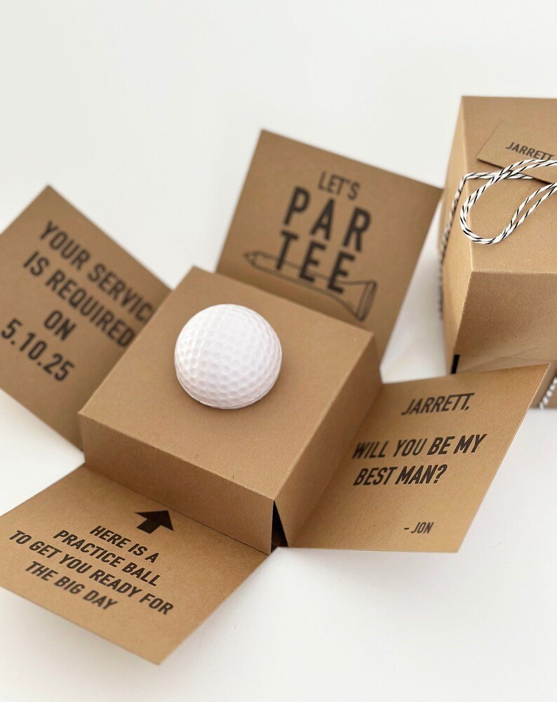 Proposal Box Wedding Party Golf Proposal Box by Groovy Groomsmen Gifts