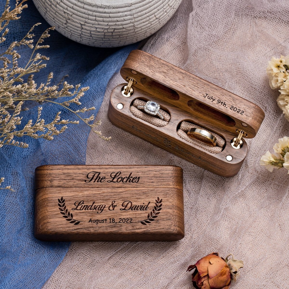 Ring Couples Custom Ring Box by Groovy Groomsmen Gifts