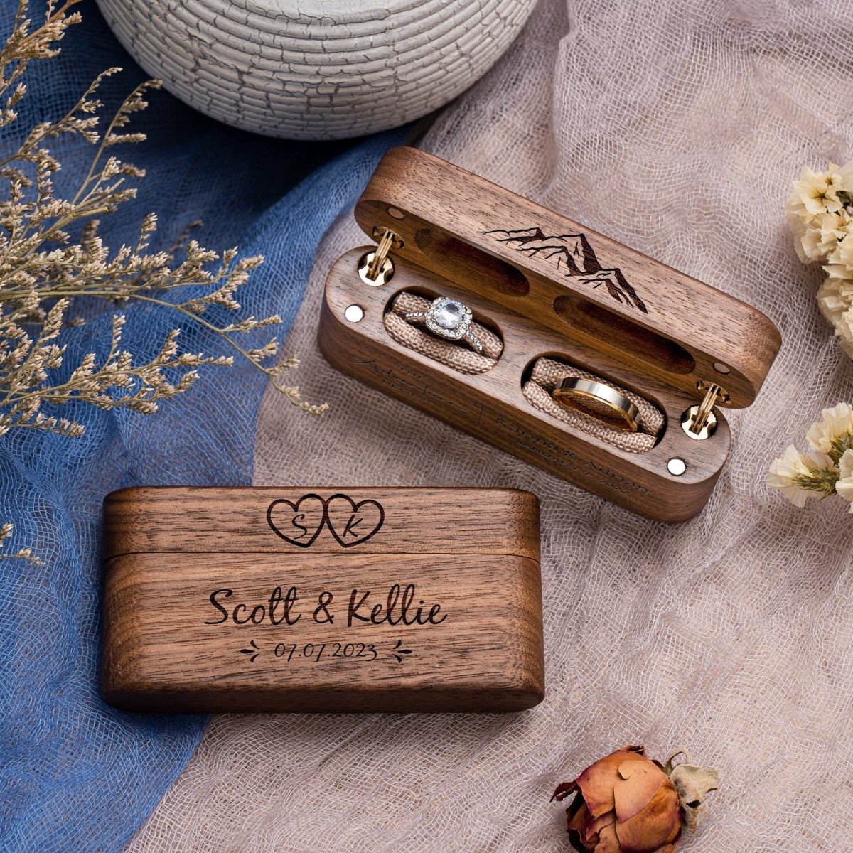 Ring Couples Custom Ring Box by Groovy Groomsmen Gifts