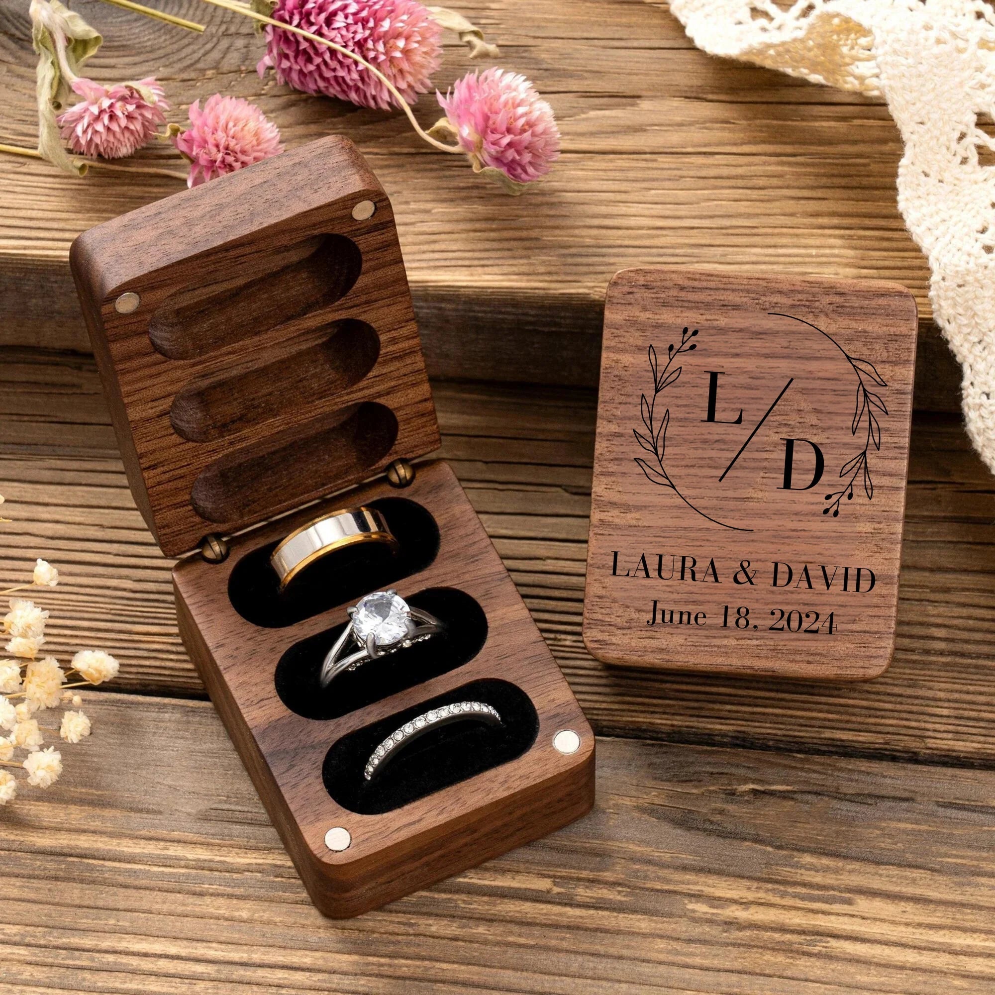 Ring Mr & Mrs Ring Box by Groovy Groomsmen Gifts