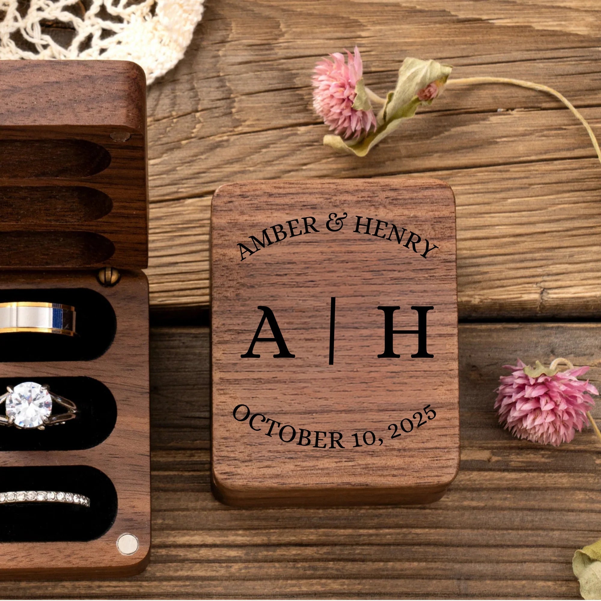 Ring Mr & Mrs Ring Box by Groovy Groomsmen Gifts