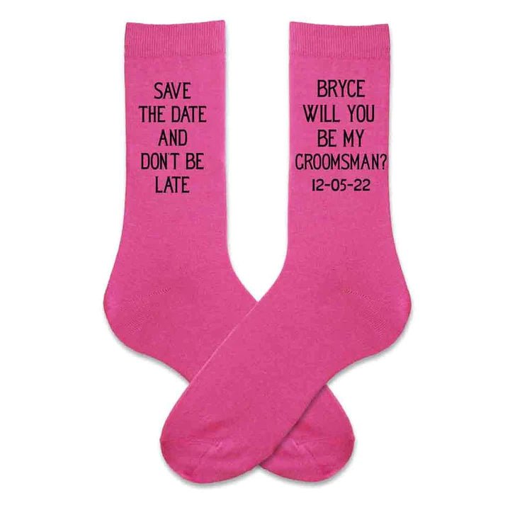 Socks Save The Date Socks by Groovy Groomsmen Gifts