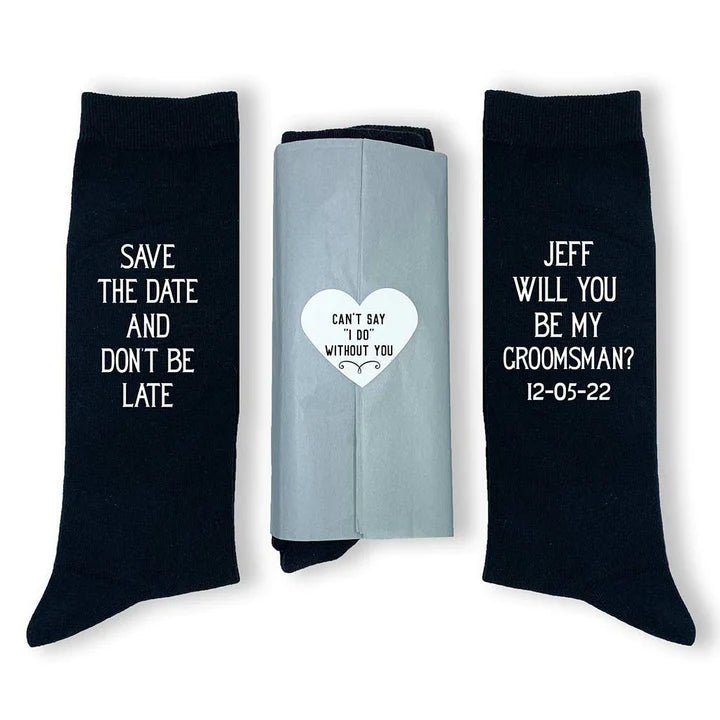 Socks Save The Date Socks by Groovy Groomsmen Gifts