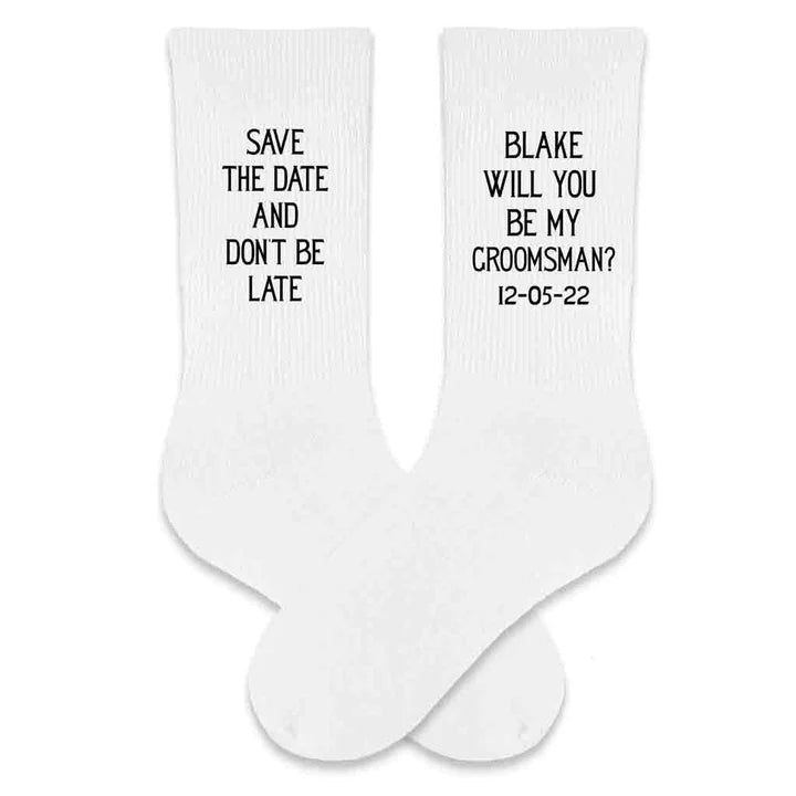 Socks Save The Date Socks by Groovy Groomsmen Gifts