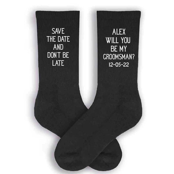 Socks Save The Date Socks by Groovy Groomsmen Gifts