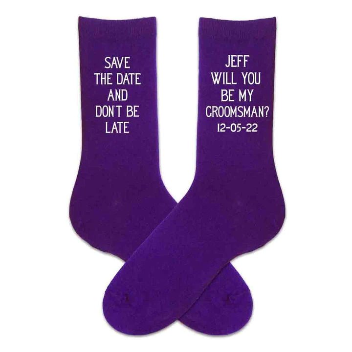 Socks Save The Date Socks by Groovy Groomsmen Gifts