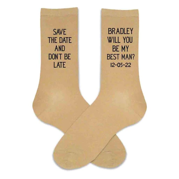 Socks Save The Date Socks by Groovy Groomsmen Gifts