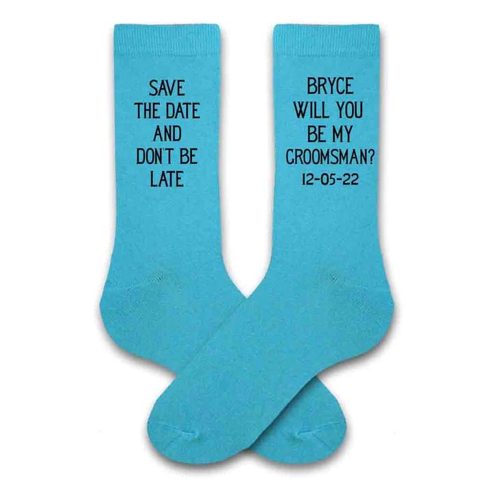 Socks Save The Date Socks by Groovy Groomsmen Gifts