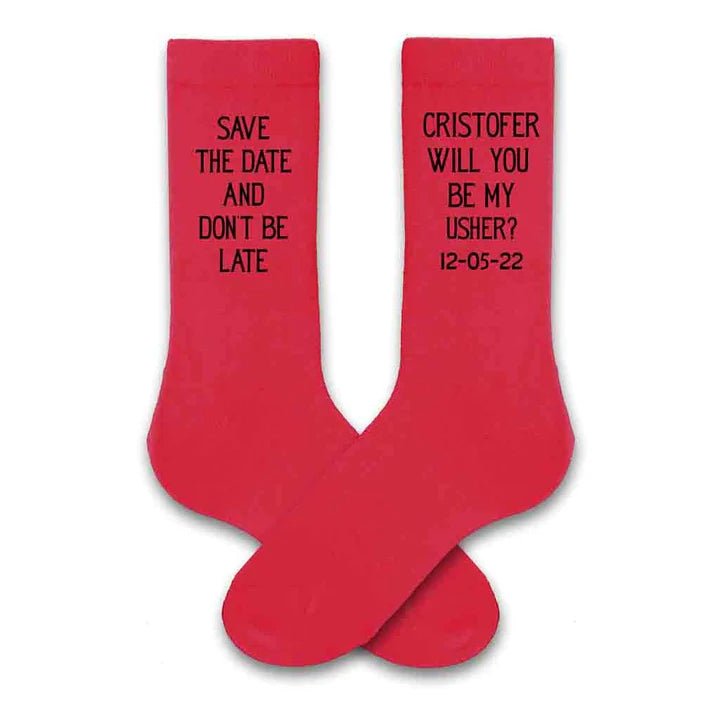 Socks Save The Date Socks by Groovy Groomsmen Gifts