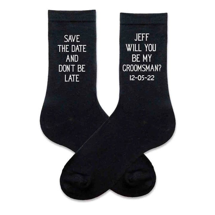 Socks Save The Date Socks by Groovy Groomsmen Gifts