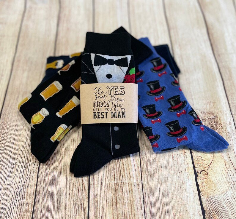 Socks She Said Yes! Socks by Groovy Groomsmen Gifts