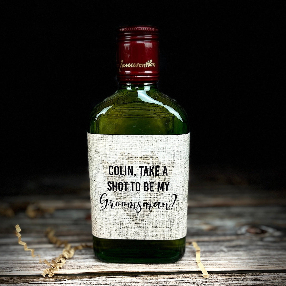 Bottle Label Shoot For A Yes by Groovy Groomsmen Gifts