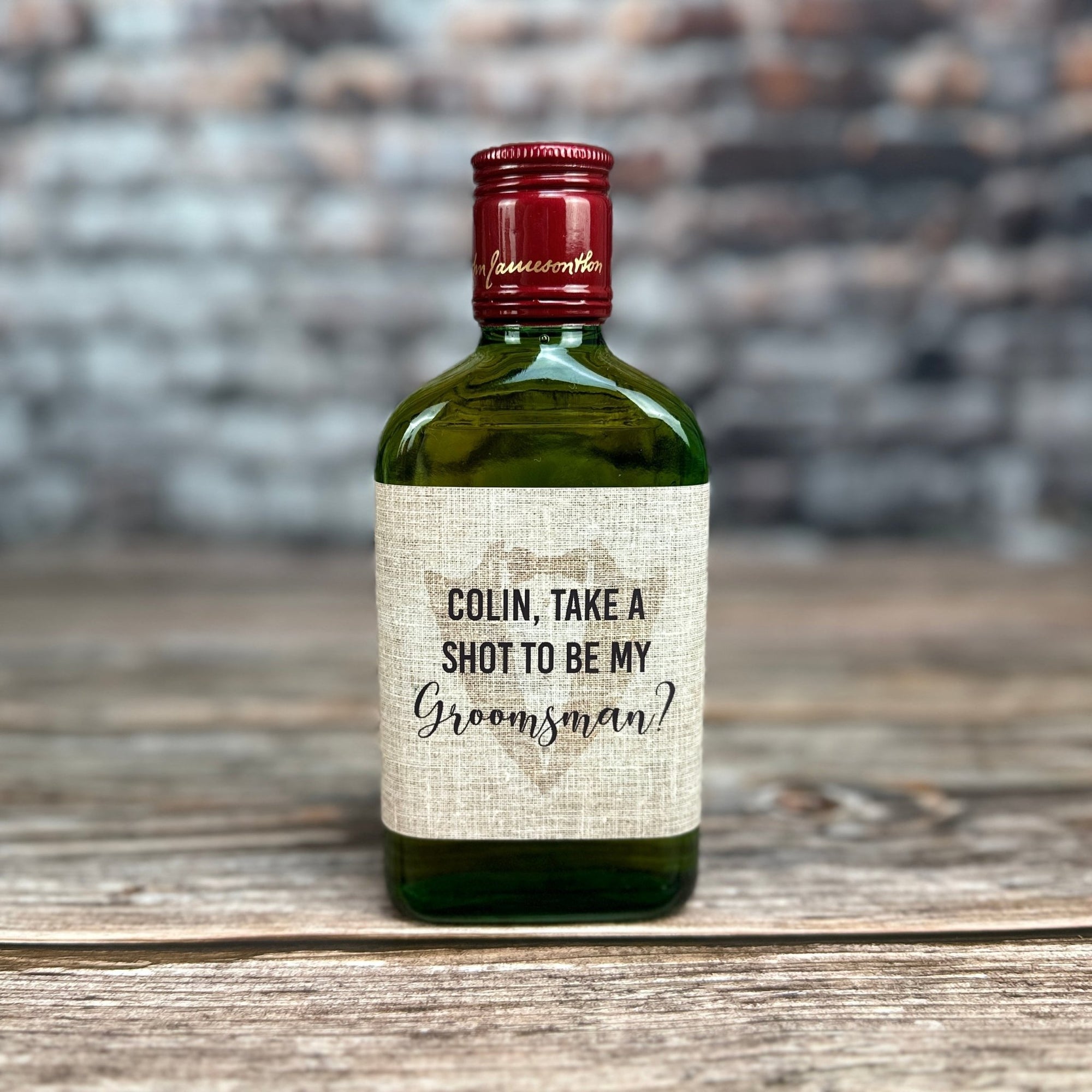 Bottle Label Shoot For A Yes by Groovy Groomsmen Gifts