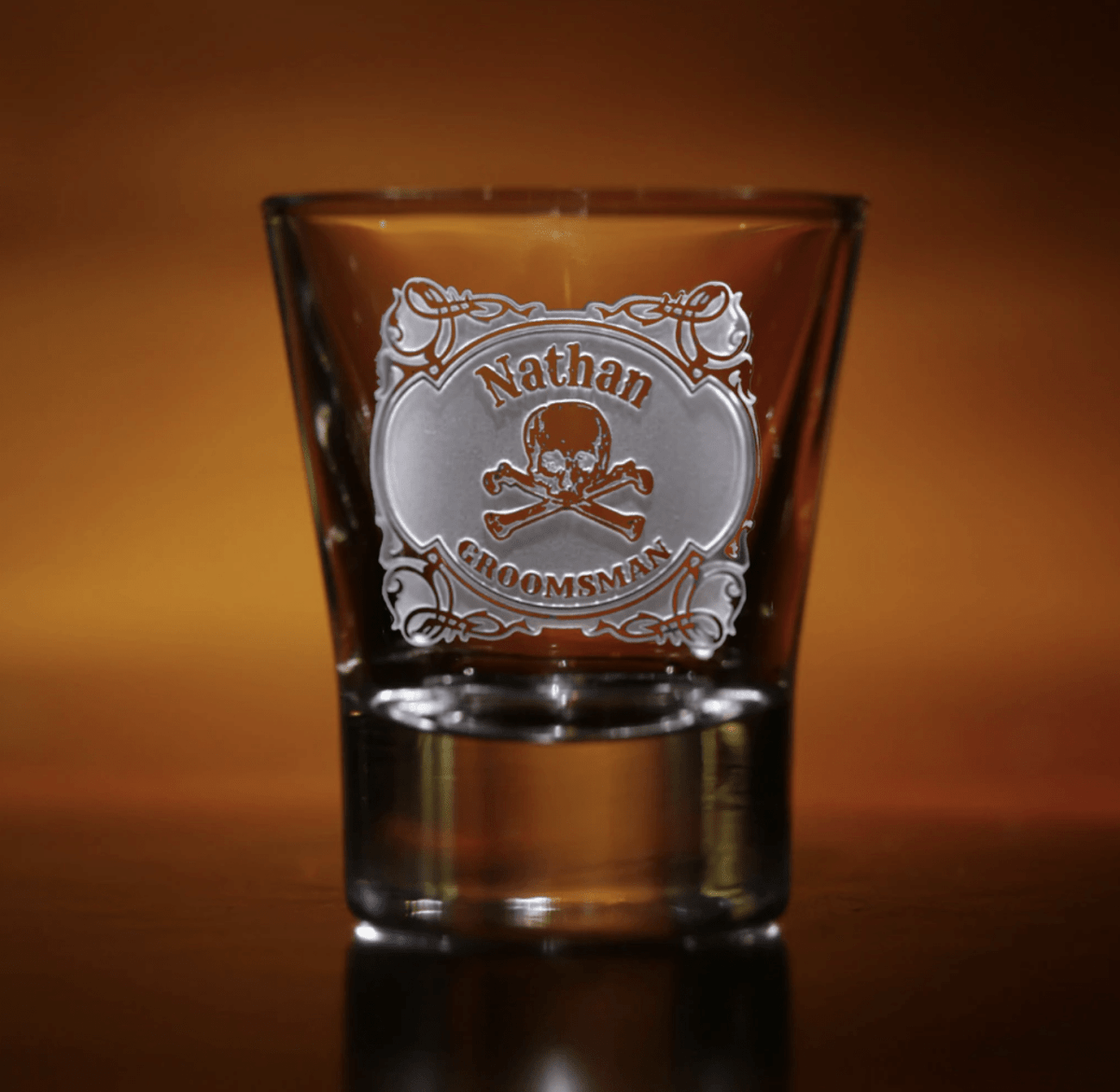 Shot Glasses Custom Skull And Bones Shot Glass by Groovy Groomsmen Gifts