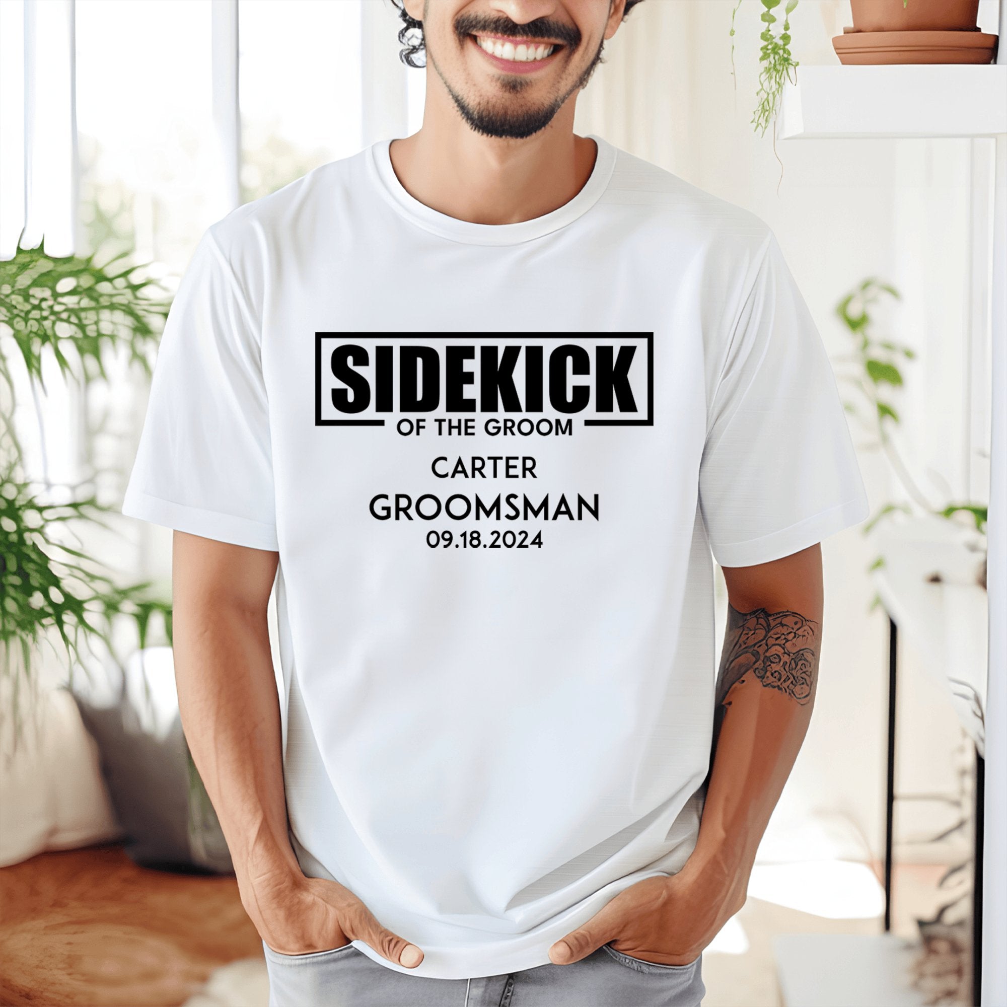 Groomsman Mens T Shirt Sidekick Of The Groom Mens T Shirt by Groovy Groomsmen Gifts