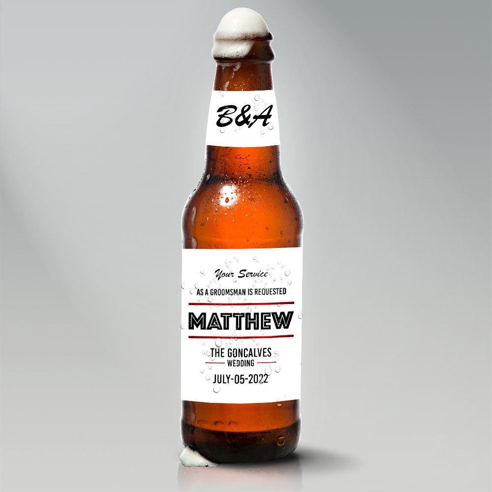 Groomsmen Proposal Signature Beer Label by Groovy Groomsmen Gifts