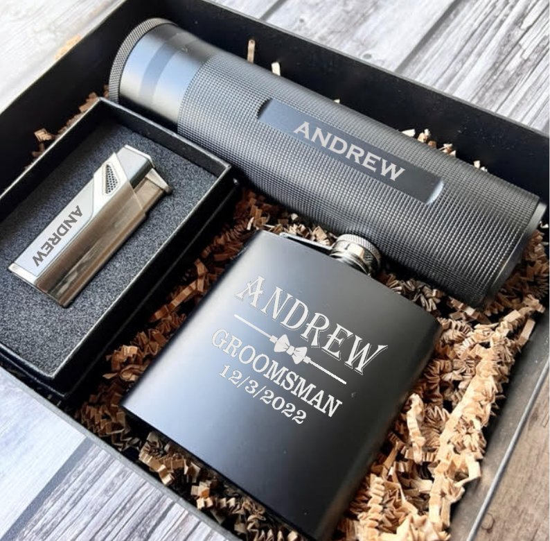 Box Sets Sip and Smoke Set by Groovy Groomsmen Gifts