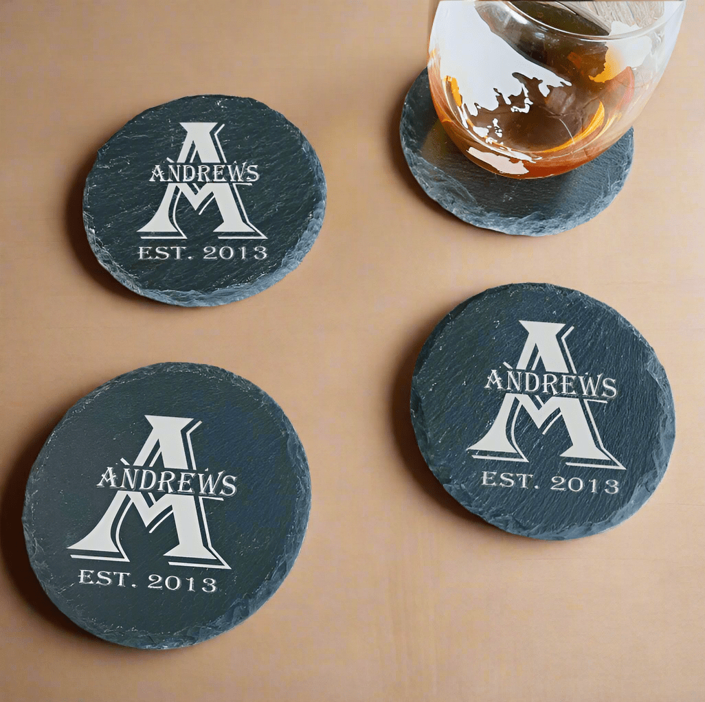 Slate Coaster Set by Groovy Groomsmen Gifts