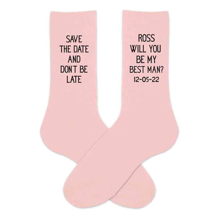 Socks Save The Date Socks by Groovy Groomsmen Gifts