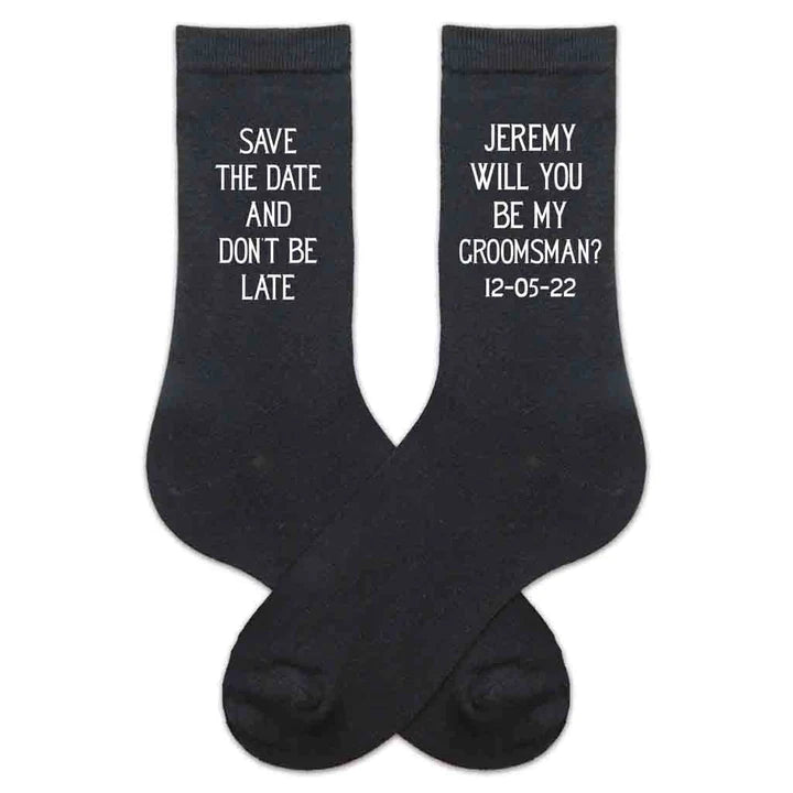 Socks Save The Date Socks by Groovy Groomsmen Gifts