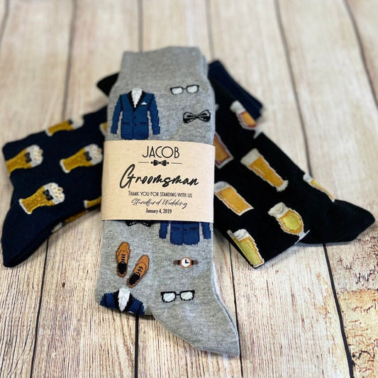 Socks Thank You Sock Labels by Groovy Groomsmen Gifts