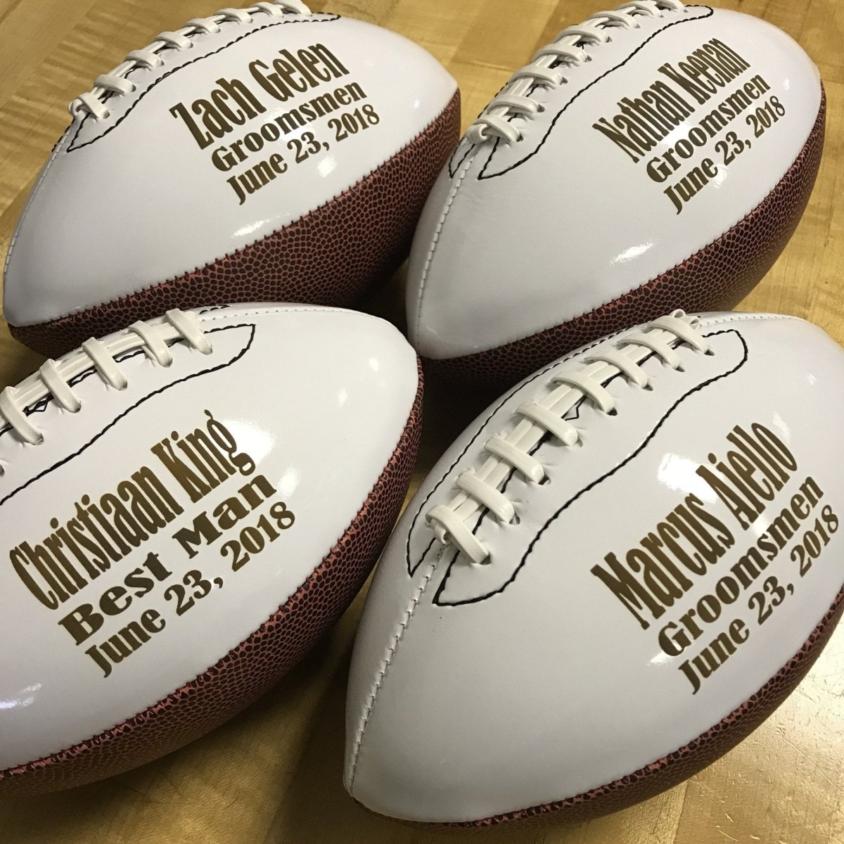 Sports Groomsmen Gifts Personalized Pigskin by Groovy Groomsmen Gifts