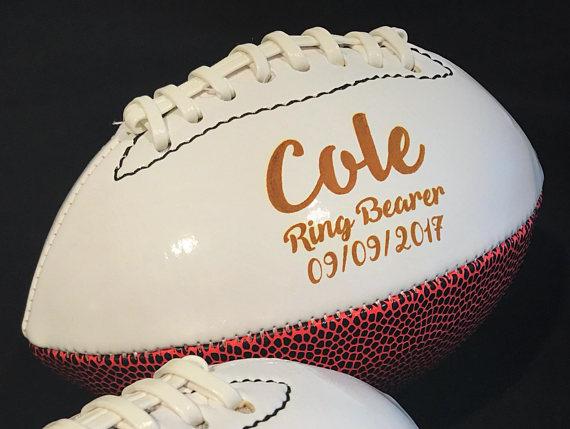 Sports Groomsmen Gifts Personalized Pigskin Groomsmen Gift by Groovy Groomsmen Gifts