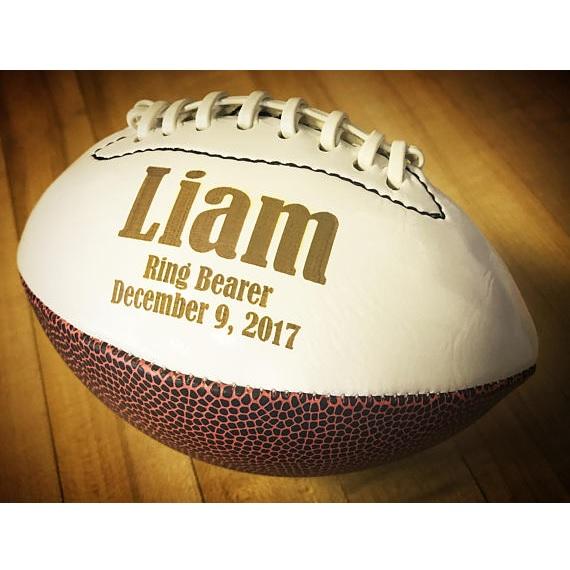 Sports Groomsmen Gifts Personalized Pigskin Groomsmen Gift by Groovy Groomsmen Gifts